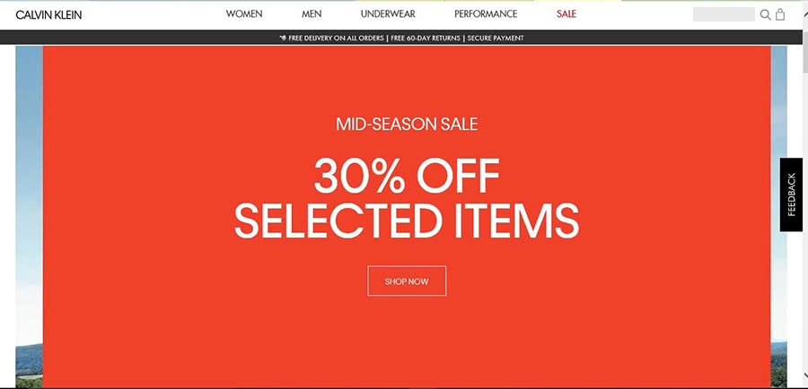 Calvin klein outlet coupon free shipping